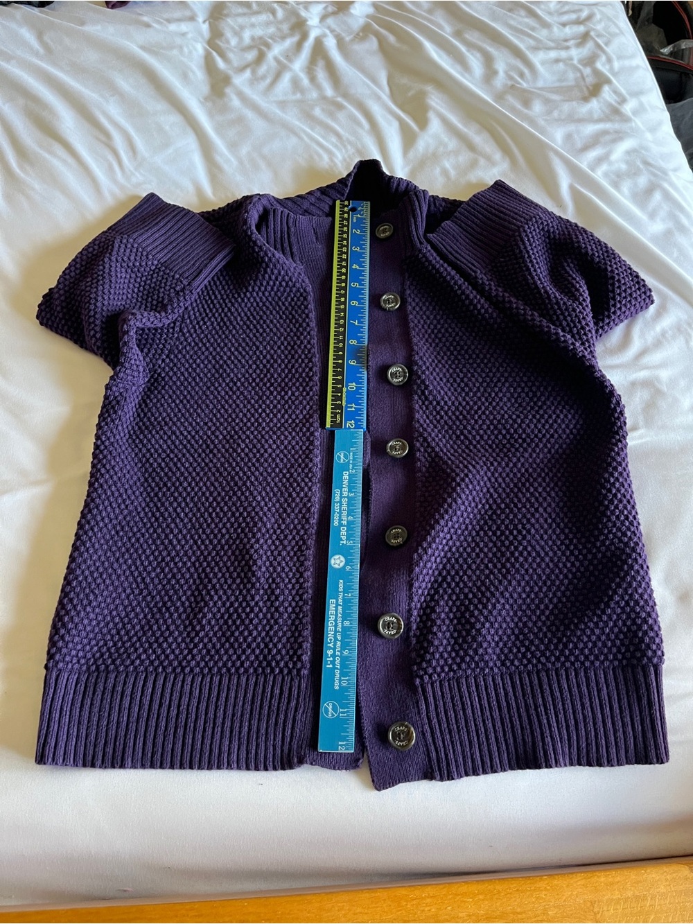 Chaps Purple 100% Cotton Chunky Knit Button Up Cardigan Sweater XL - Picture 5 of 16
